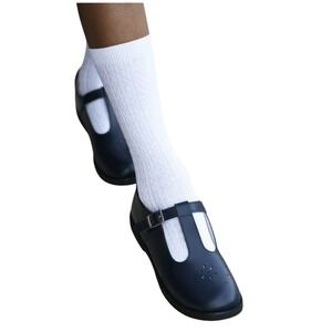 footMates Sherry Mary Jane Navy Blue T-Strap Leather Shoes Size 4.5